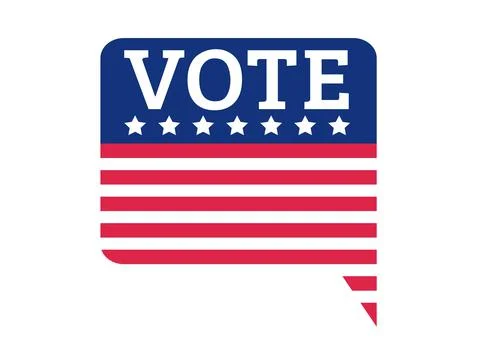 American flag with text of vote Stock-Illustration