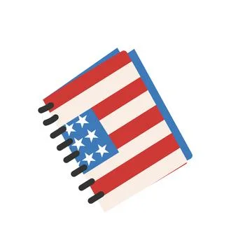 American flag themed notebook for fourth of july celebrations Stock Illustration