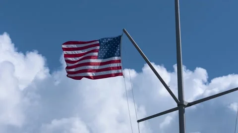 American Flag Timelapse With Clouds Stock-Footage 158439198