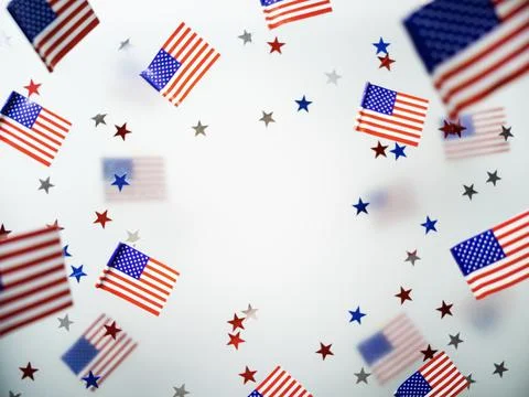 The American flag on a transparent multi-layer background. Happy Independence Foto stock