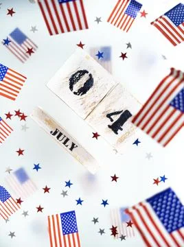 The American flag on a transparent multi-layer background. Happy Independence Foto stock