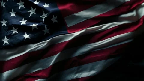 American Flag USA Dark Dramatic Slow Motion Stock Footage 285777721