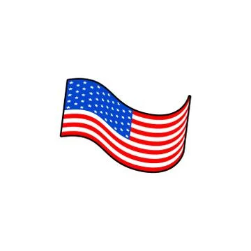American flag vector design template illustration Illustrazione stock