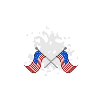 American flag vector design template illustration Stock Illustration