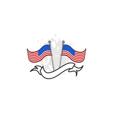 American flag vector design template illustration Stock Illustration