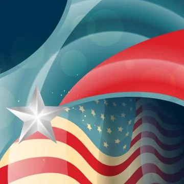 American flag vector Stock Illustration
