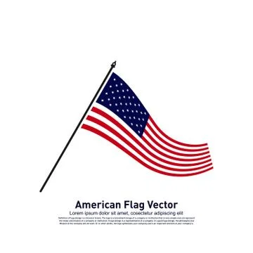American Flag Vector illustration Design Template. Icon Symbol Illustrazione stock