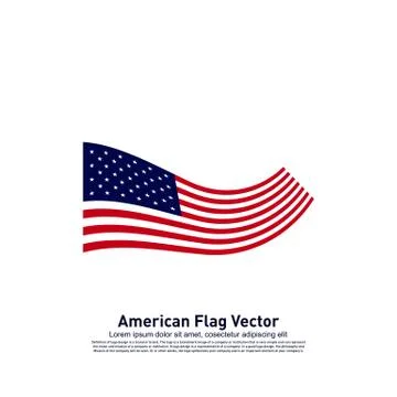 American Flag Vector illustration Design Template. Icon Symbol Stock Illustration