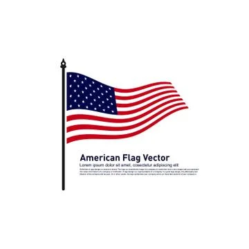 American Flag Vector illustration Design Template. Icon Symbol Stock Illustration