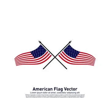American Flag Vector illustration Design Template. Icon Symbol Stock Illustration