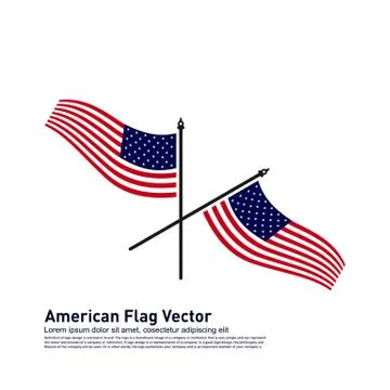 American Flag Vector illustration Design Template. Icon Symbol Stock Illustration
