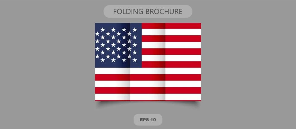 American flag vector image. Folding brochure, blank Stock Illustration