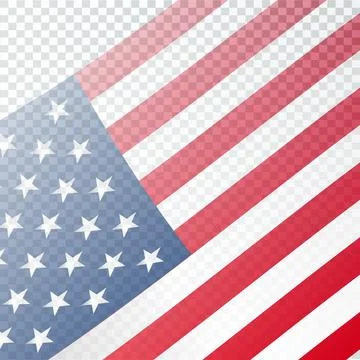 American flag vector waving on transparent background with blank copy space Stock Illustration