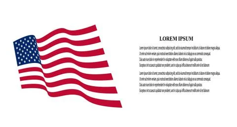 American Flag vector. Waving USA Flag vector composition Stock Illustration