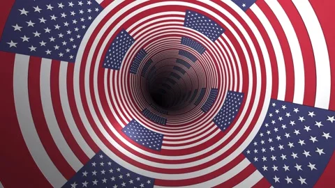 American flag vortex tunnel hypnotic animation Stock Footage 341703160