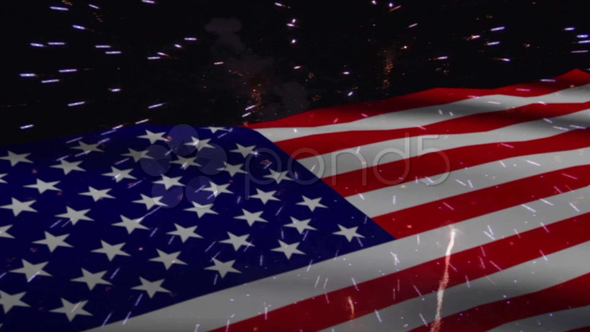 fireworks with american flag
