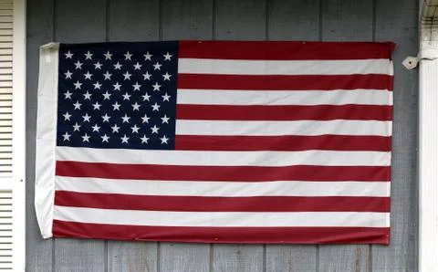 American Flag On Wall Stock Photos