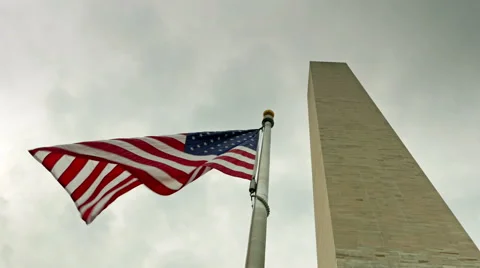 American flag Washington DC Stock Footage 55437183
