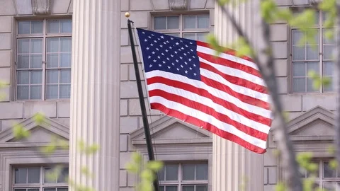 An American flag in Washington, D.C. Stock Footage 112036932