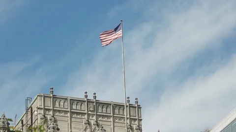 American Flag, Washington DC real time video Stock Footage 119512706