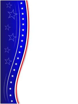 American flag wave pattern border vector design template Stock Illustration