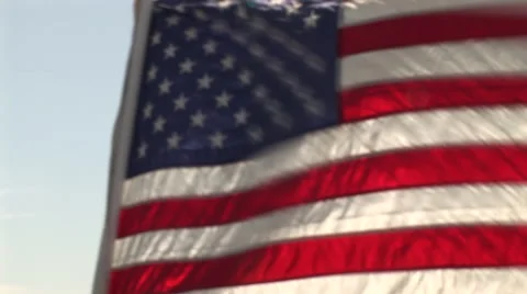 American Flag waves Stock Footage 41071413
