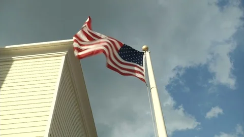 American flag waves Stock Footage 72116945
