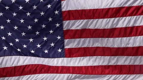 American Flag Waves In Slow Motion Stock Footage 111578764