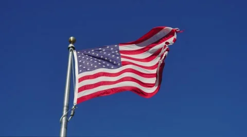 American flag waving 4k Stock Footage 44445979
