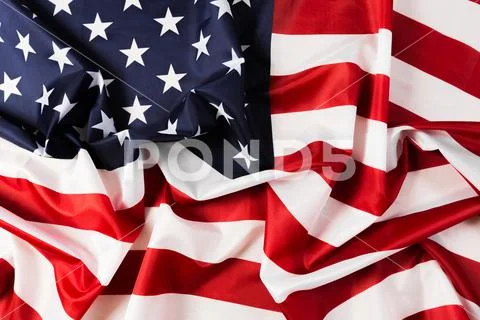 American flag waving background. Independence Day, Memorial Day, Labor Day - Stock Photos