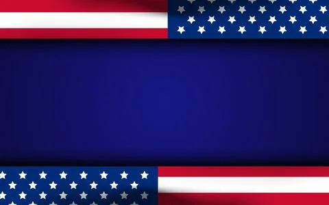 American flag waving on blue background. Vector illustration Stock Illustration