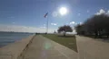 American flag waving on the Ellis Island, New York 4k or 4k+ Resolution