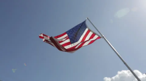 American Flag Waving Stock Footage 26114068