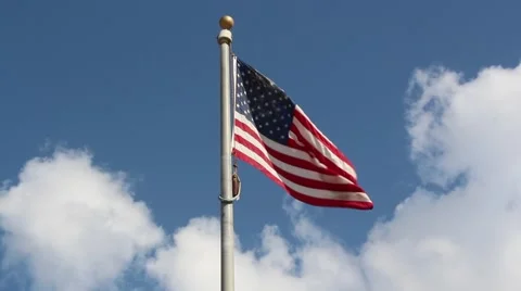 American Flag Waving Stock Footage 42311899