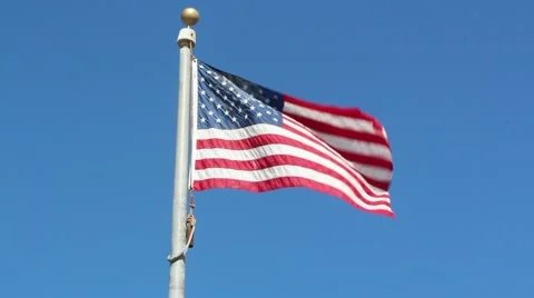 American Flag Waving Stock Footage 42311905