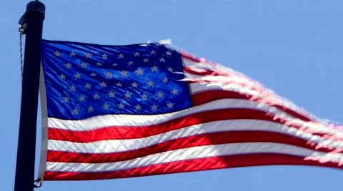 American flag waving Stock Footage 49714785