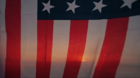 American flag waving Stock Footage 77086026