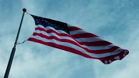 American Flag Waving Stock Footage 83838927