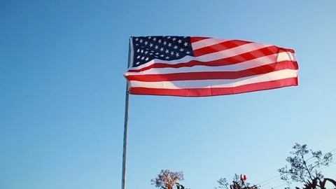 American Flag waving Stock Footage 91841202