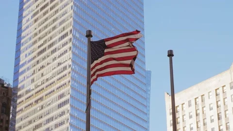 American flag waving Stock Footage 131970947