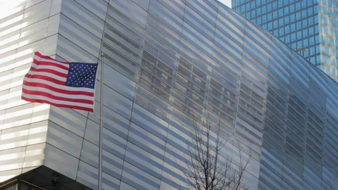 American flag waving Stock Footage 131971087