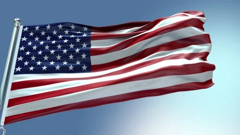 American flag waving Stock Footage 177007157
