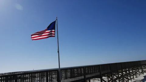 American Flag Waving Stock Footage 252612825