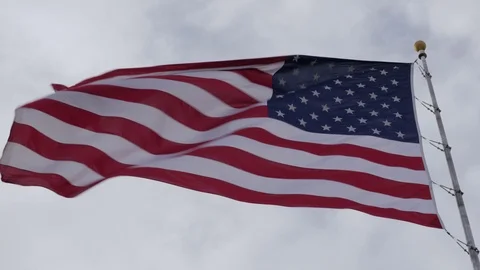 American Flag Waving Full Screen Video stock 95820975