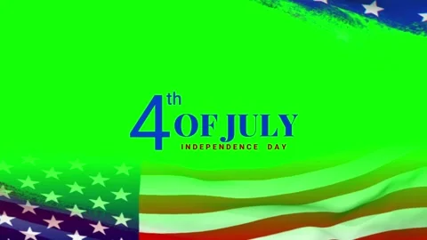 American flag waving gently with fourth of july independence day text on a green Stock Footage 335668187