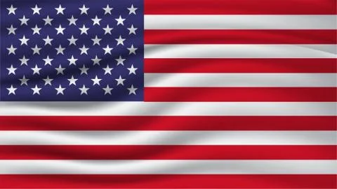 American flag waving Stock Illustration
