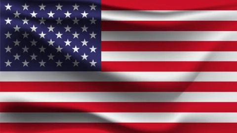 American flag waving Stock Illustration