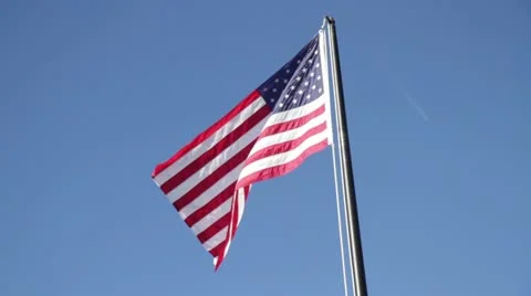 American Flag Waving  - Long Stock Footage 12345675