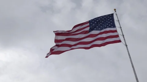 American Flag Waving Medium Video stock 95820962