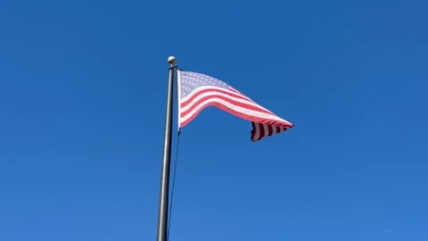 American Flag Waving Medium Zoom Video stock 283412464